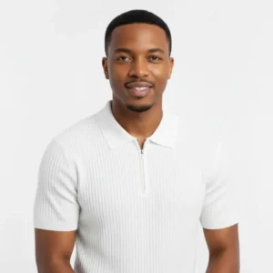 Polo d'été à Manches courtes pour Hommes - Blanc cassé, L