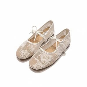 Produits 23 Ballerines en Dentelle Florale & Nœud Délicat