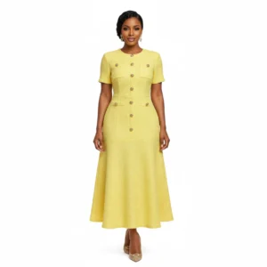 Robe élégante à manches courtes Pour Femme